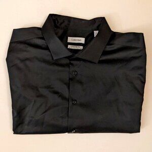 Calvin Klein | Infinite Non-Iron Slim Fit Tall Black Dress Shirt | 19 36/37